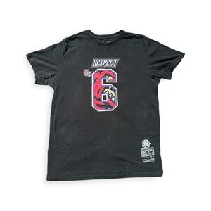 Toronto Raptors Mitchell & Ness Hardwood Classics Black Graphic T-Shirt